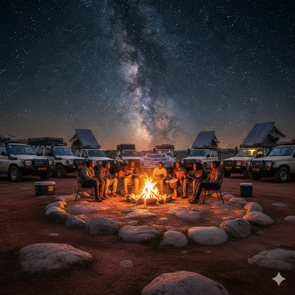 Kalahari team around a vehicle